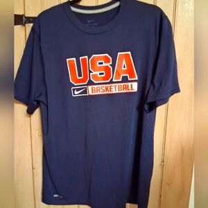 Nike USA Basketball Tee, Navy, Mens Size Large, Short Sleeve